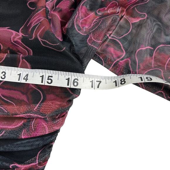 New Women’s BCBGeneration Printed Mesh Ruched Mini Dress Size 8 - Picture 8 of 8